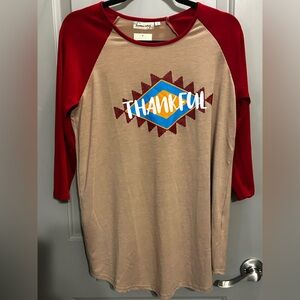 Southern Stitch Size S “Thankful” Raglan Tee NWT